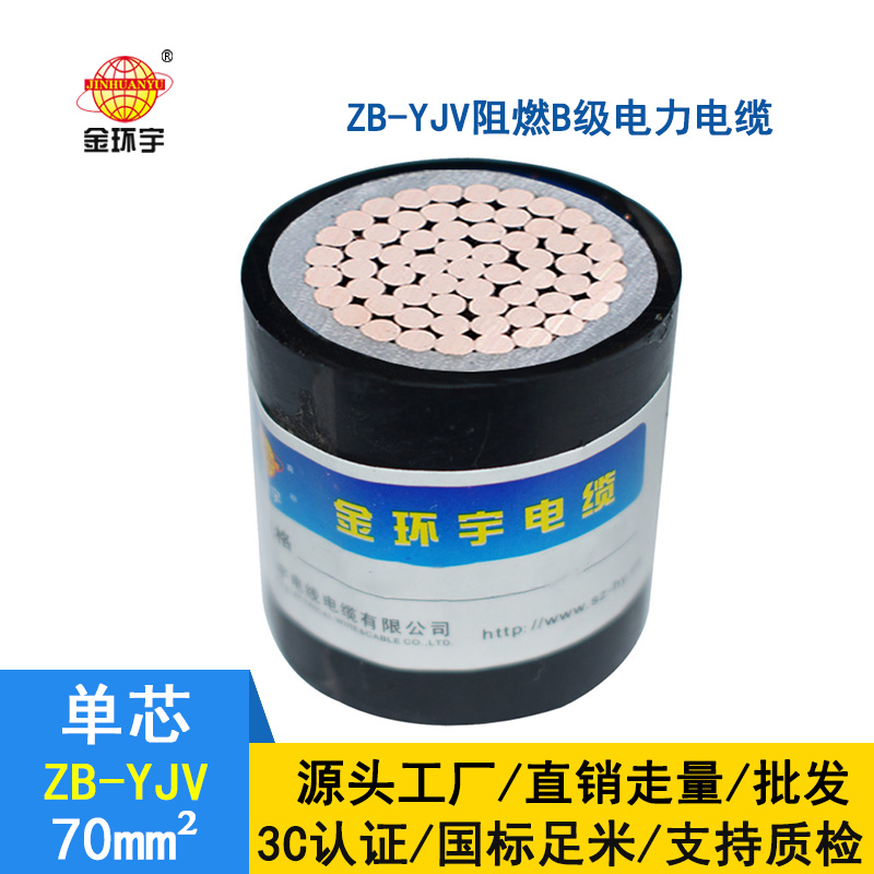 深圳市金環宇電線電纜 阻燃交聯電纜ZB-YJV 70平方 國標 yjv電力電纜
